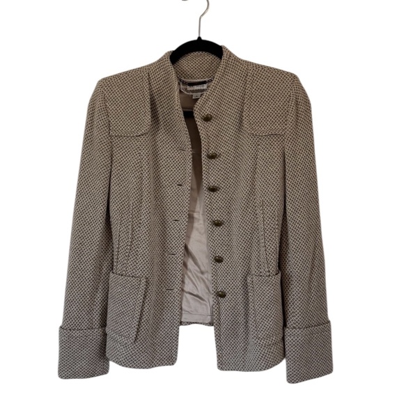 St. John Couture Tan Knit Tweed Jacket Size 2 - Picture 1 of 10